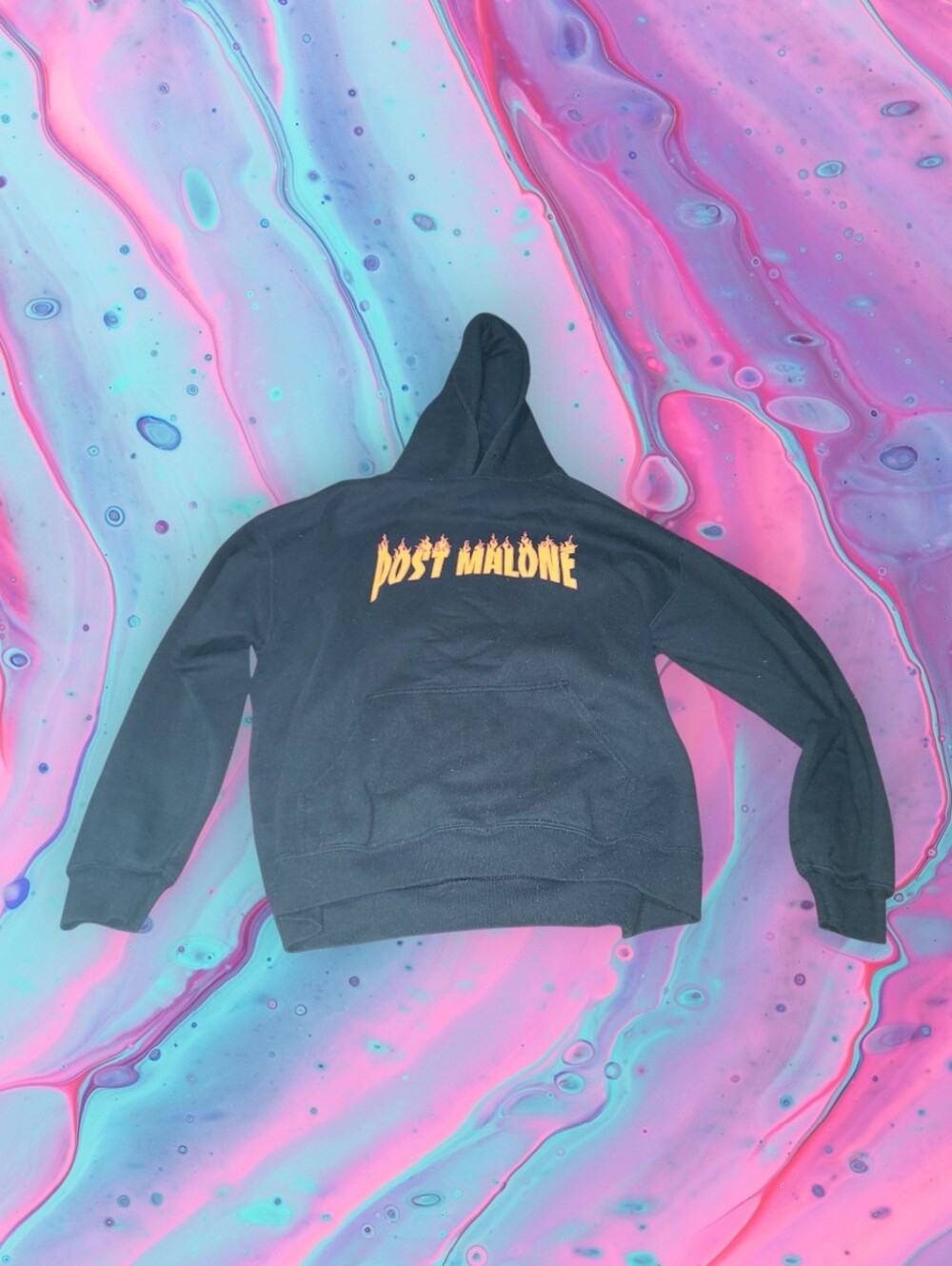 Post Malone flame letter hoodie men's size medium